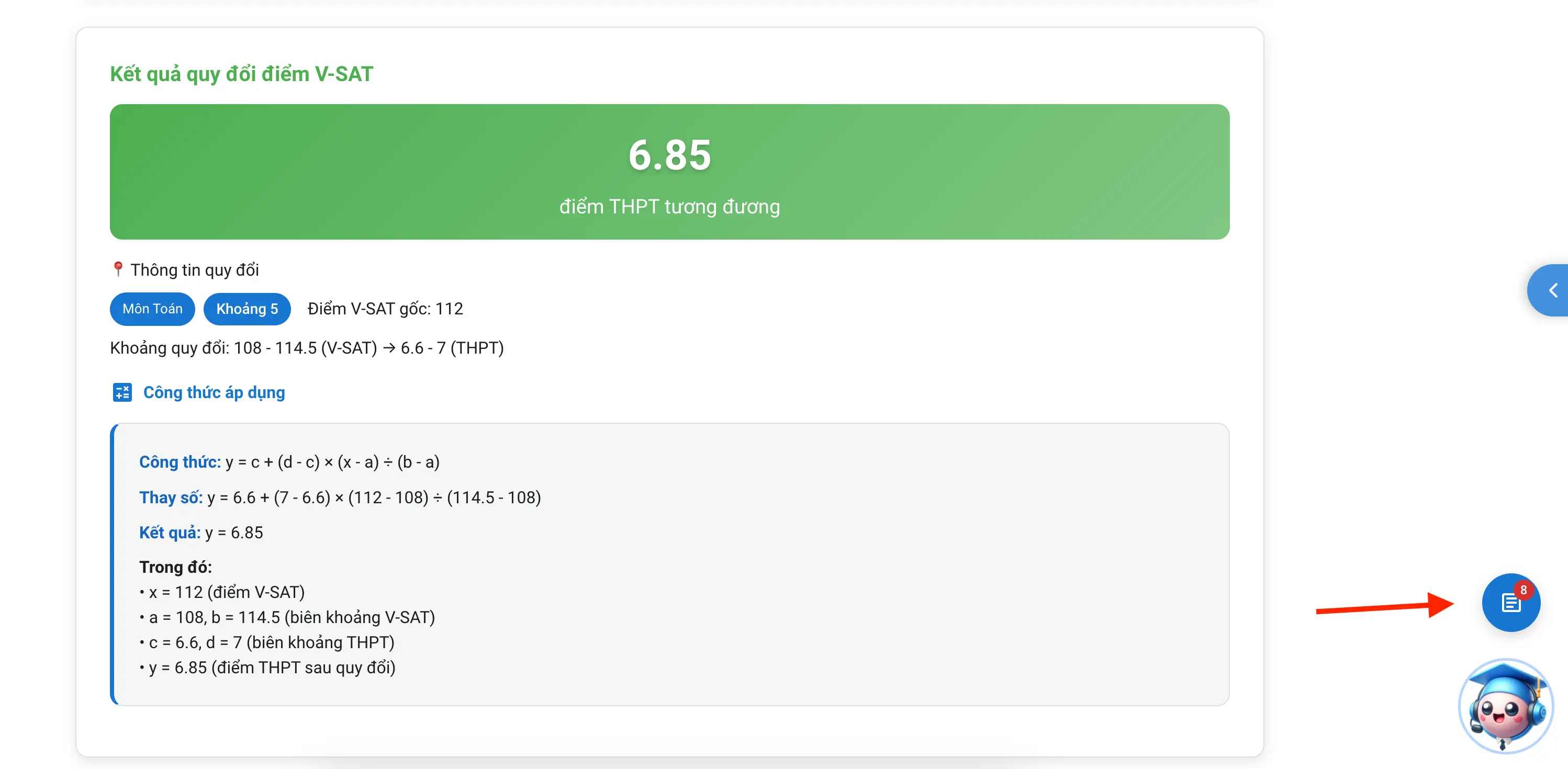 Hướng dẫn sử dụng công cụ tính điểm