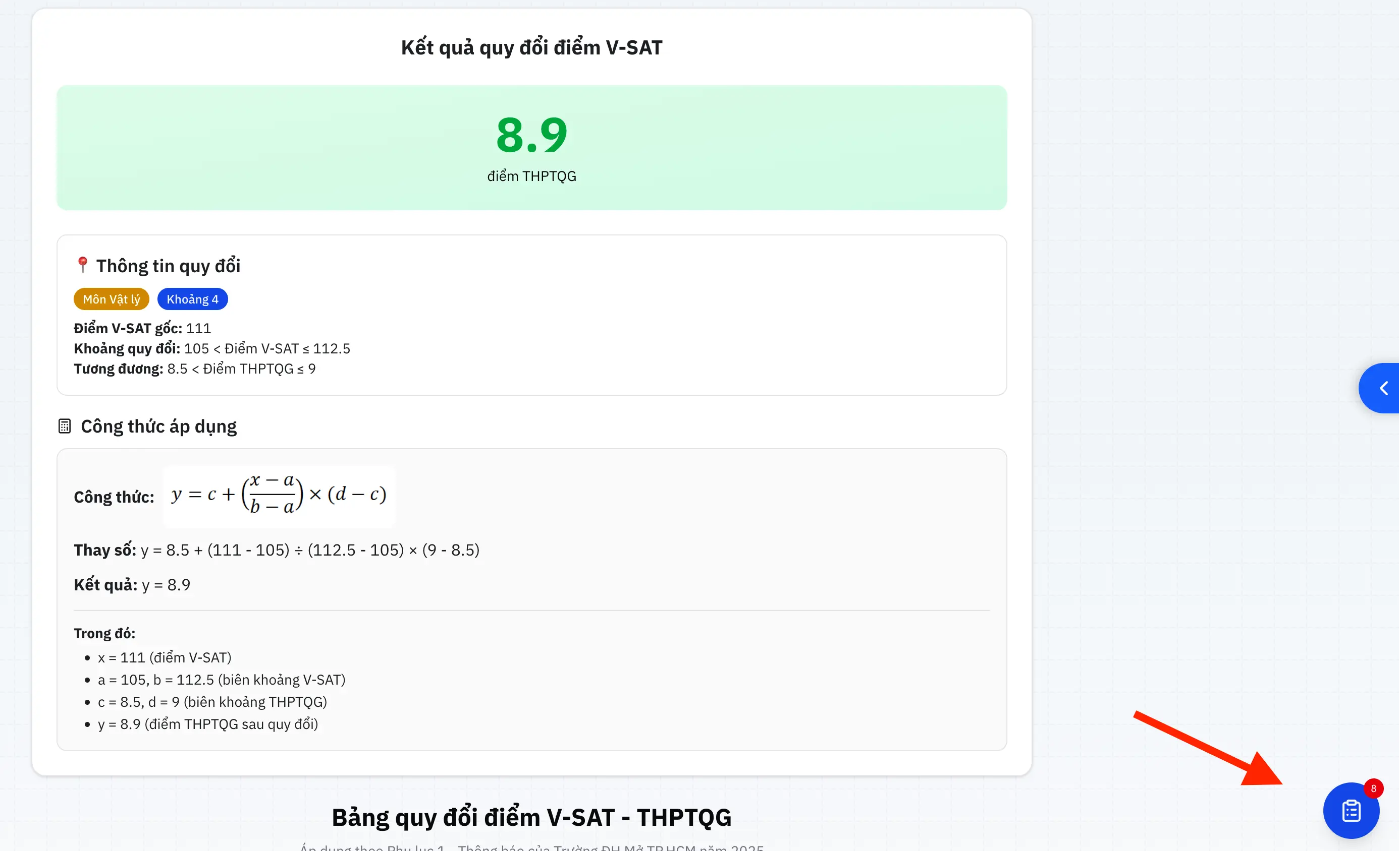 Hướng dẫn sử dụng công cụ tính điểm