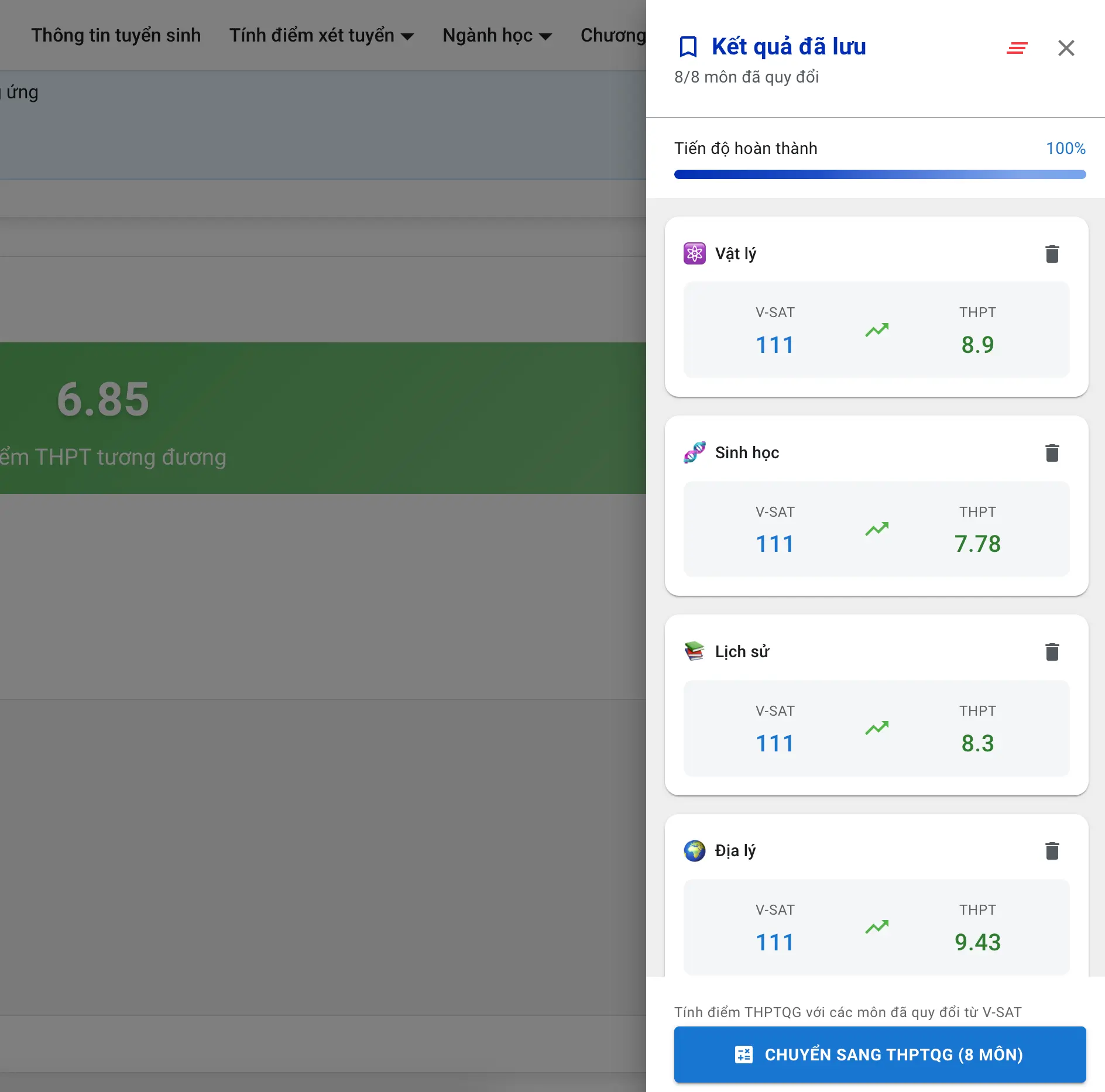 Hướng dẫn sử dụng công cụ tính điểm